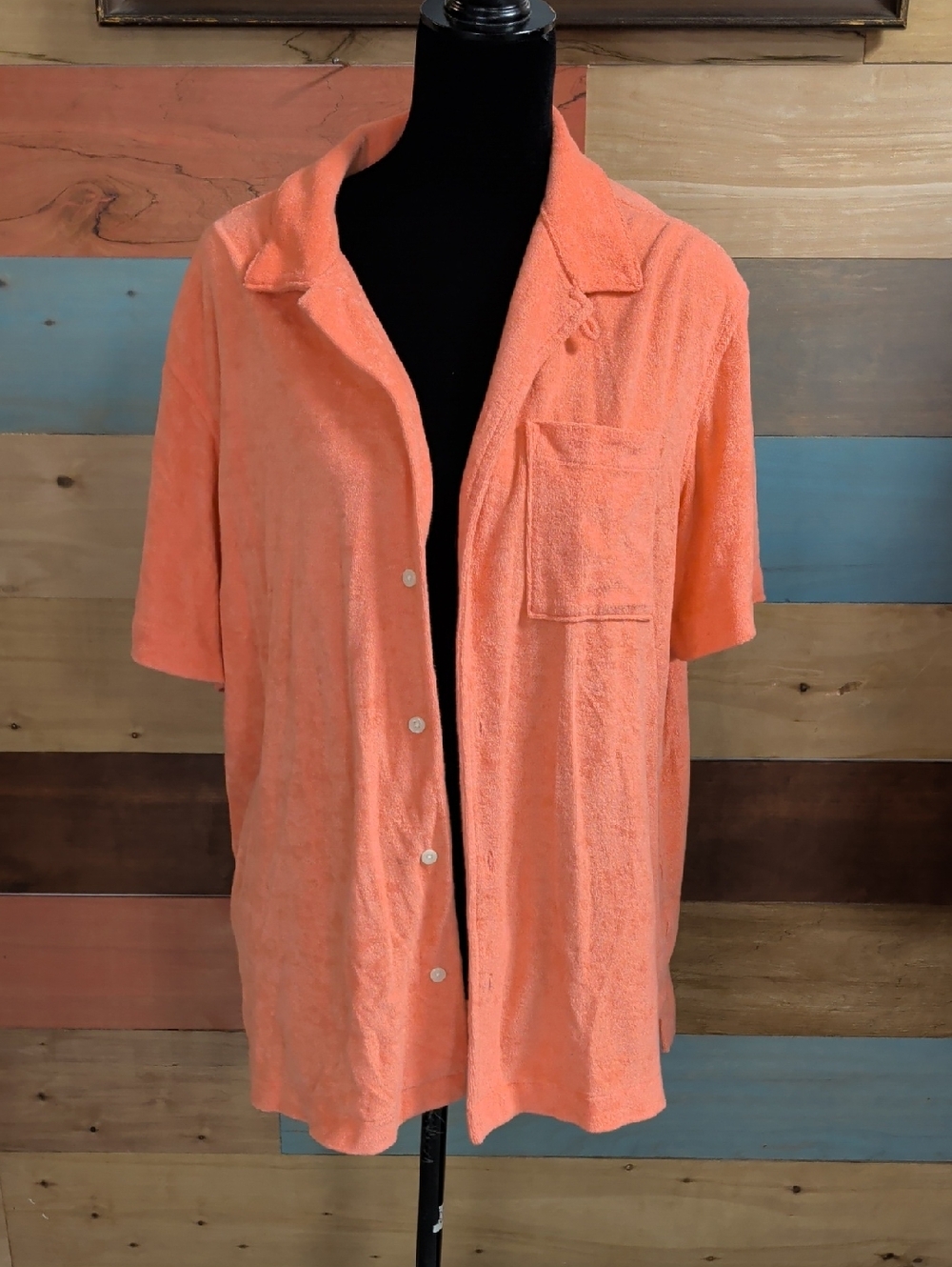 Goodfellow & Co Orange Short Sleeve Button-Down Shirt